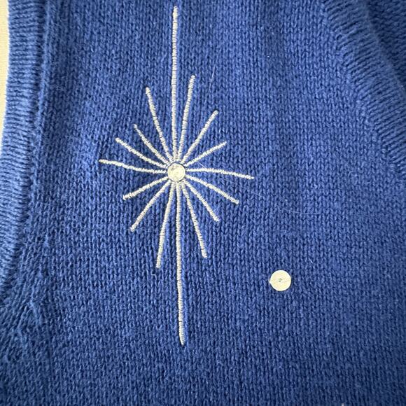 Westbound Woman Nativity Christmas Sweater Vest 1X Embroidered Religious - Picture 7 of 8